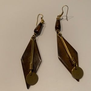 African Drop Bone Earrings, Statement Earrings, Ethnic Earrings (3.5 inches)